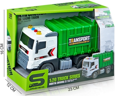 Камион за Боклук с Отваряем Кош със Звук и Светлина 23×16×12 см